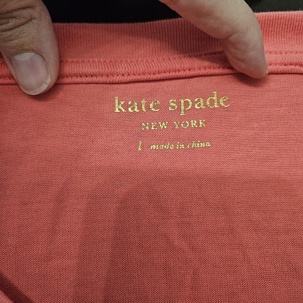 Kate Spade Trapeze Mini Dress Womens Pink Crew Neck Fairy Sleeve Tiers Large - Picture 9 of 10